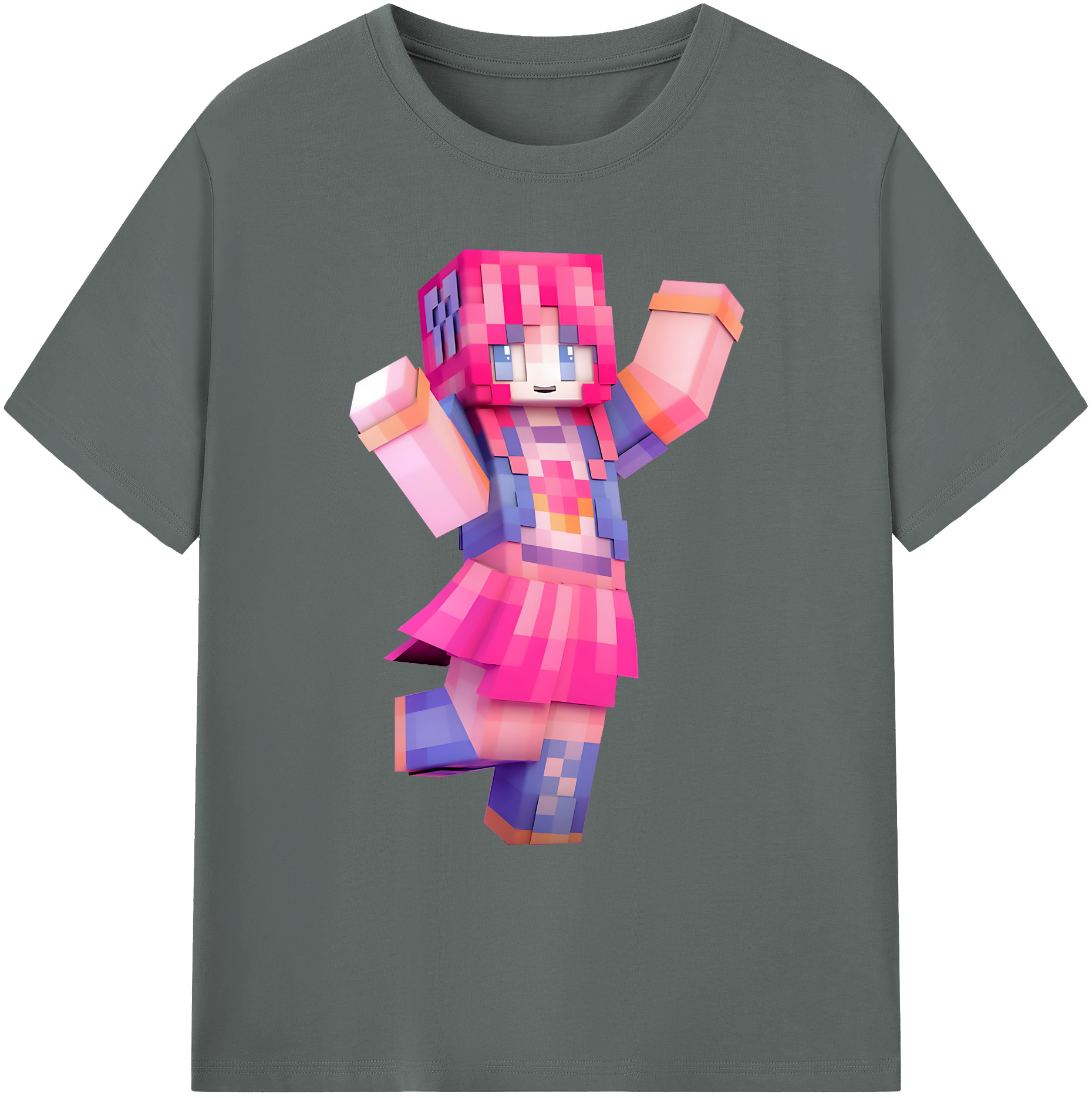 （画像用） マインクラフト ブロックの世界 Minecraft MC Block world 綿100％ メンズ半袖Tシャツ｜肌触りやわらか＆通気性
